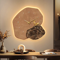 Peinture murale 3D moderne haut de gamme en pierre, motif fortune, simple et pratique, luxe, avec LED, pour salon
