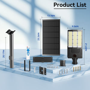Умный солнечный уличный фонарь с высокой светоотдачей, дистанционным таймером и датчиком движения, со склада в США, для парковок, дорог и площадей - Product Image 4