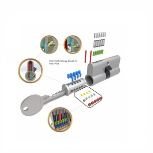 Jixin khách sạn cửa xi lanh khóa xi lanh đôi thiết bị cầm tay với <span class=keywords><strong>Master</strong></span> Key và 3 phím 60 mét Backset đơn xi lanh ổ khóa - Product Image 1