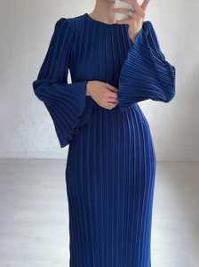 Abiti a maniche lunghe <span class=keywords><strong>H</strong></span>-7175 da donna, eleganti con scollo a <span class=keywords><strong>O</strong></span>, abiti primaverili per le vacanze - Product Image 3