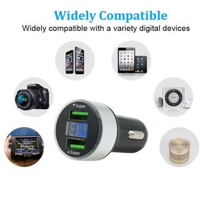 Chargeur de voiture 120W charge rapide 2 ports USB adaptateur pour <span class=keywords><strong>IPhone</strong></span> Samsung Xiaomi chargeurs de charge rapide avec affichage numérique - Product Image 5