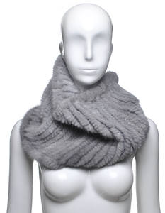 YR714 femmes tricot à la main véritable fourrure de vison Cape élastique Snood écharpe taille unique sexe poitrine Wrap 3 façons - Product Image 5