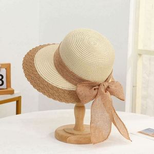 Bow Floppy Sun Hat Large Brim Straw Hat Outdoor Riding Portable Beach Fisherman Image Travel Casual - Product Image 2