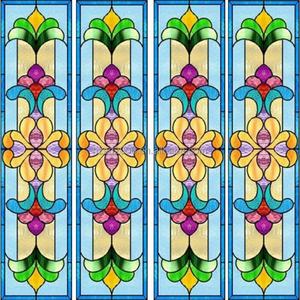 Vitrail Tiffany style chinois pour portes et fenêtres, motif floral, soudure en étain - Product Image 6