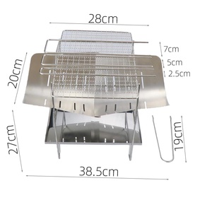 Stainless Steel Square Foldable <strong>Grill</strong> Outdoor <strong>Mini</strong> <strong>Charcoal</strong> Stove Portable Bbq Picnic Stove - Product Image 5