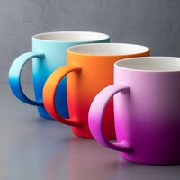 Logo imprimé dégradé glaçure revêtement de silicone tasse en céramique tasse en porcelaine écologique pour café thé eau lait pour la publicité à domicile