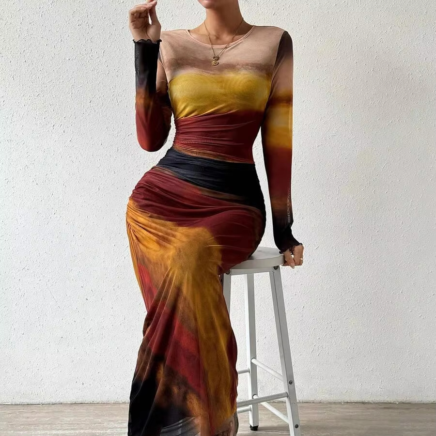 slim fit dress slacks Ice Blue Jersey Plunging Slit Mermaid Prom Dress main image 1