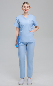 La migliore vendita di Logo personalizzato medico ospedaliero medico cura Scrub salone di bellezza parrucchiere donna Scrub chirurgico set uniformi - Product Image 5