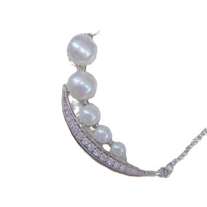 Cadena de Perlas de Agua Dulce de Origen Zhuji, Perlas de Sonrisa con Gradiente de Tamaño, Múltiples Cuentas, Anillos de Cristal Ligeros y Elegantes - Product Image 5