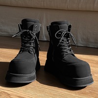 Bottes de mode pour hommes 2025, nouveau style, chaussures en cuir suédé pour hommes, chaussures en coton robustes à tige haute
