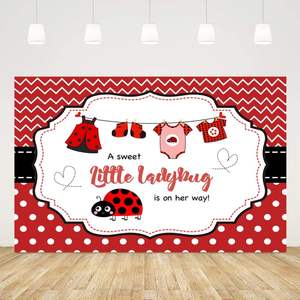 Fondo Fotográfico de Mariquita <span class=keywords><strong>en</strong></span> Camino, Fondo de Cumpleaños, Banner para Mesa de Pastel, Personalizable - Product Image 3