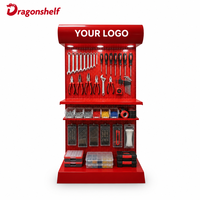 Étagère de rangement métallique personnalisée pour quincaillerie, présentoir à outils, étagère d'exposition LED pour quincaillerie