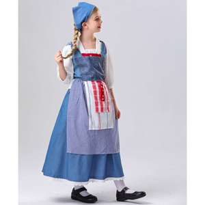 Nouvelle robe de demoiselle d'honneur médiévale pour enfants, costume de cosplay de femme de ménage pour Halloween, costumes de scène - Product Image 4