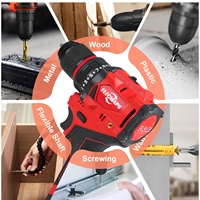 Perceuse à chocs sans fil 3/8 pouces, moteur sans balais, couple de 531 po-lb, vitesse variable, couleur rouge et noir, design compact, OEM