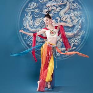 Traje de Danza Clásica China para Mujer Adulta, Estilo Tradicional Chino, Dunhuang Feitian, para Representaciones de Ópera, Poliéster Digital - Product Image 4