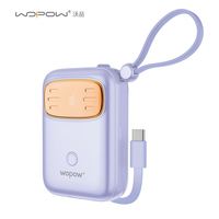 Wopow SQ23 Batería Externa Ultradelgada, Resistente al Agua y al Fuego, de Polímero de Litio, 10000mAh, Carga Rápida de 22.5W, PD 20W, Pantalla Digital, Enchufe