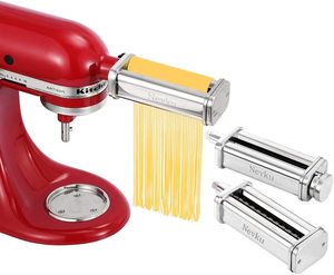 Ensemble d'accessoires pour robot culinaire <span class=keywords><strong>KitchenAid</strong></span>, machine à pâtes, acier inoxydable, rouleau à pâtes, coupe-pâtes spaghetti, fettuccine, lave-vaisselle - Product Image 2