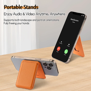 Portafoglio Magnetico Magsafe per iPhone Serie 15/14/13/12 con Blocco RFID in Materiale PU <span class=keywords><strong>Porta</strong></span> Carte di Credito con Supporto - Product Image 3