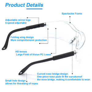 شعار مخصص من شركة تصنيع المعدات الأصلية مضاد للضباب مقاوم للخدش من نوع anti-en نظارات حماية للعين في الأماكن المغلقة نظارات أمان شفافة - Product Image 3