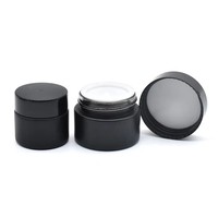 Luxuriöse 5g 10g 15g 20g 30g 50g 100g Matt-Schwarze Glas-Hautpflege-Dose Runde Kosmetikverpackung Creme-Behälter mit Schraubdeckeln
