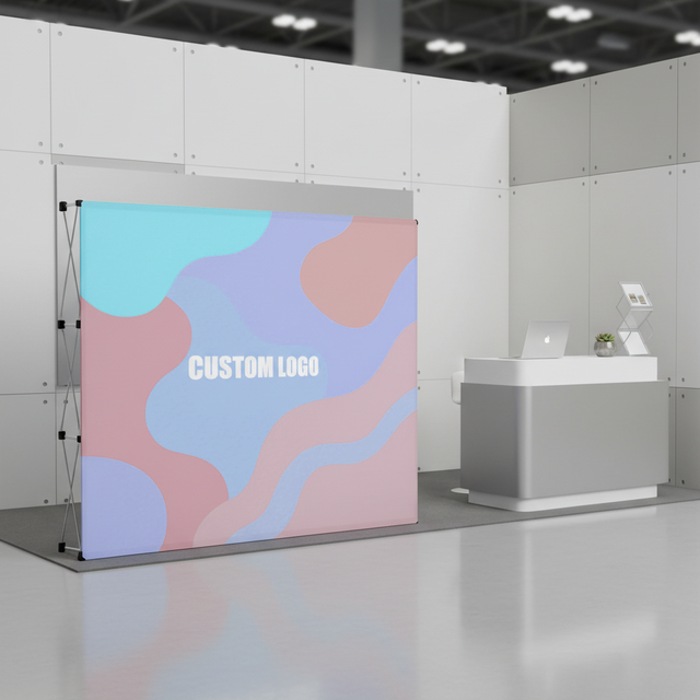 Lightweight, Easy-to-Use Spider Frame Display Stand Tension Fabric Straight Booth Exhibition Backdrop Display Pop-Up Wall