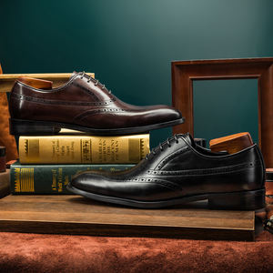 أحذية أكسفورد رجالية عالية الجودة من الجلد الطبيعي برباط وطرف مغلق مريحة للمكتب والعمل والزفاف - Product Image 5