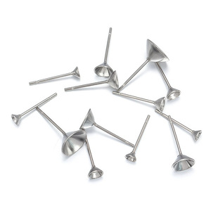 Base para Pendientes de Acero Inoxidable, 12mm de Largo, 3mm, 4mm, 5mm, 6mm, 8mm de Diámetro, Accesorios para Joyería DIY y Pedrería - Product Image 2