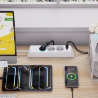 Nouvelle multiprise USB-C PD 25W de style créatif, norme KC/EU, avec anneau lumineux qui s'allume lorsqu'il est branché