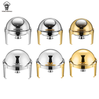 Plats de service de luxe en acier inoxydable, capacité 6L, chauffage à l'alcool, pour maintien au chaud des aliments, idéal pour hôtels, restaurants, buffets et traiteurs