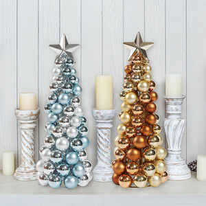 Nouveauté ornements de noël tour de boule boule de noël art de fer décorations de bureau de noël cadeau arbre top star - Product Image 2