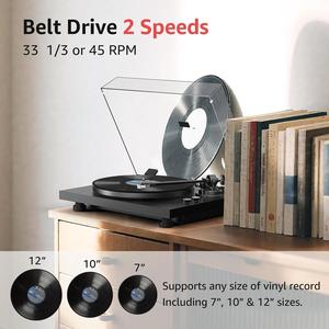 <span class=keywords><strong>Tocadiscos</strong></span> de aluminio con transmisión por correa, 2 velocidades RPM, <span class=keywords><strong>Phono</strong></span> A-T, cartucho MM, reproductor de discos de vinilo, <span class=keywords><strong>salida</strong></span> de audio inalámbrica - Product Image 5
