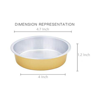 Conteneur à cupcakes en aluminium personnalisé en gros, 215 ml, 7,2 oz, mini moule à gâteau rond en aluminium résistant à la chaleur avec couvercles - Product Image 2