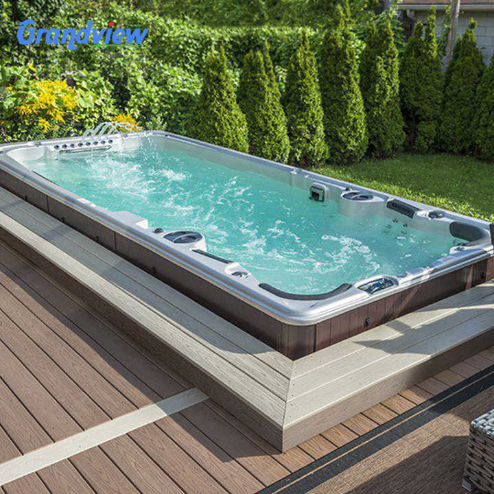Popular Dual Zone Endless Long Swimming Pool and Swim Spa 8 Person Acrylic Inground Swimming Pool for Sale
