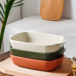 Plat de cuisson en céramique four électrique rectangulaire en céramique plat spécial <span class=keywords><strong>fromage</strong></span> risotto bol de cuisson plaques de cuisson pour restaurant - Product Image 4