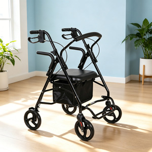 Déambulateur à quatre roues Yonghe avec siège réglable en hauteur pour personnes âgées, pour le shopping et l'aide à la marche - Product Image 4