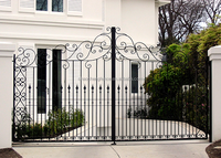 Clôture et portail en fer forgé de haute qualité pour l'extérieur, clôture en acier ornementale, design populaire, clôture et portail en aluminium sur mesure