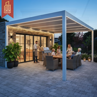 Pergola de jardin moderne en aluminium à lames orientables, étanche, de luxe, motorisée, 10x10, 12x10, 14x14, 14x16 pieds
