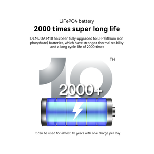 DEMUDA M10 2400W 1920Wh LiFePO4 สถานีไฟฟ้าพกพา ชาร์จเร็ว ความจุสูง 75000mAh เครื่องกำเนิดไฟฟ้าพลังงานแสงอาทิตย์แบบพกพาสำหรับใช้งานกลางแจ้ง - Product Image 2