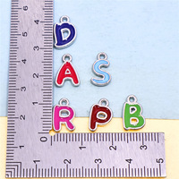 Breloque Lettre de l'Alphabet (A à Z) en Alliage Époxy Double Face pour Bijoux DIY, Accessoire de Mode, Pendentif pour Bracelet et Collier
