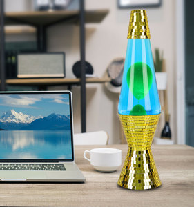 Chuyển động biên giới dầu ngủ Quà Tặng đèn phòng ngủ15 inch mạ điện sứ kim loại bóng râm dung nham thả ánh sáng màu xanh lá cây gainte màu xanh Dung Nham đèn - Product Image 4