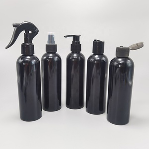Botella de pulverización vacía para gatillo, rociador cilíndrico de plástico negro con gatillo de 8 oz, 250ml - Product Image 4