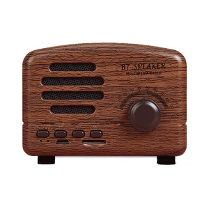 High Quality Wooden MINI Portable HD Stereo Sound FM Radio WIreless Blue tooth Speaker