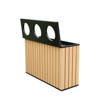 Poubelle extérieure en bois de grande taille, bac à déchets pour jardin, rue, poubelle publique, bac de tri des déchets