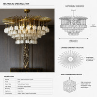 Lampadario LED di Lusso Moderno Personalizzato Senfey con Paralume in Cristallo, Altezza Regolabile per Hall di Hotel, Villa, Soffitti Alti