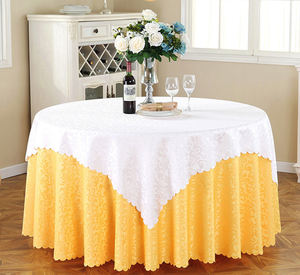 批发美式圆形涤纶餐桌亚麻紫色结婚餐桌封面派对餐桌豪华桌布用餐 - Product Image 3