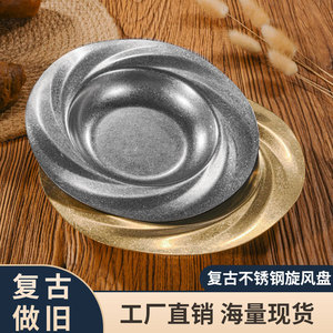 Ensemble d'assiettes rondes profondes en acier inoxydable pour le camping et l'extérieur, finition argent et or, vaisselle durable - Product Image 5