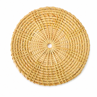 Sous-plat rond tissé à la main, dessous de plat naturel, tapis de table de cuisine, vente en gros OEM, dessous de plat tissé