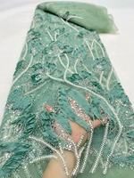 Tulle brodé vert lime, tissu en dentelle pour femmes