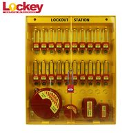 Station de verrouillage et d'étiquetage de sécurité Lockey Combination Big Loto, en matériau PC durable, station de cadenas à 60 cadenas avec couvercle, à clé