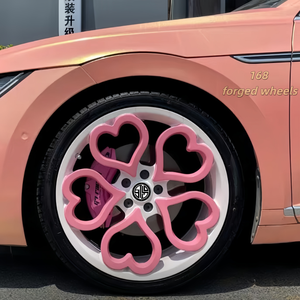 Jantes forgées monobloc personnalisées rose pâle brillant bicolore en forme de cœur pour BMW Mini Cooper Tesla Model 3 Volkswagen Golf <span class=keywords><strong>Polo</strong></span> - Product Image 3